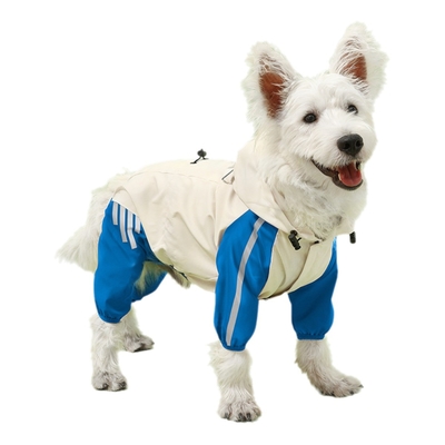 Waterproof Reflective Four Feet Pet Dog Raincoat Clothes With Hat for Small Animals