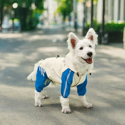 Waterproof Reflective Four Feet Pet Dog Raincoat Clothes With Hat for Small Animals