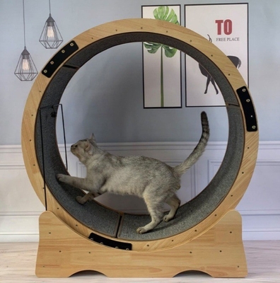 Cat Climbing Frame Fiberboard Cat Wheel Treadmill Silent Exercise Running Toy for Cats