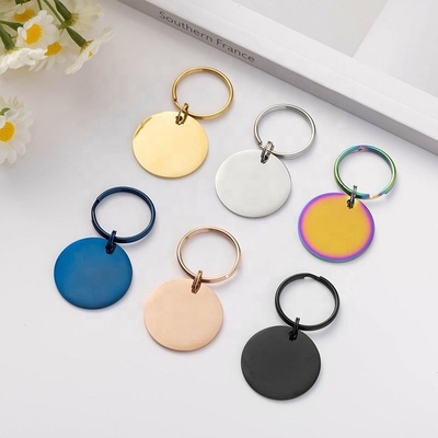 Personalized Pet Tag Stainless Steel Circle Engraved Name ID Collar for Dog Cat Gift