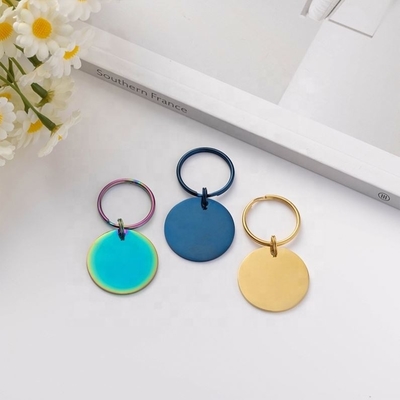 Personalized Pet Tag Stainless Steel Circle Engraved Name ID Collar for Dog Cat Gift