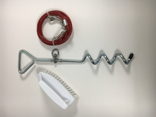 Pet Traction Rope Fixing Pile with Brush and 5mmx3m Wire Rope Shanghai/Nanjing Port