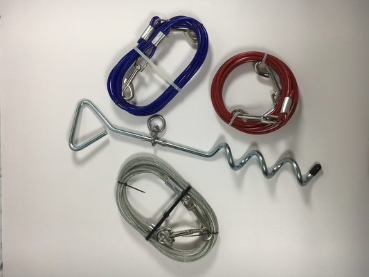 Pet Traction Rope Fixing Pile with Brush and 5mmx3m Wire Rope Shanghai/Nanjing Port