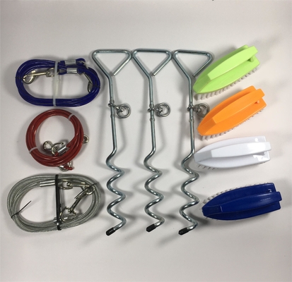 Pet Traction Rope Fixing Pile with Brush and 5mmx3m Wire Rope Shanghai/Nanjing Port