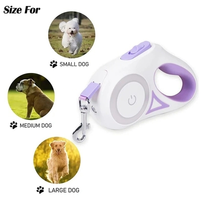 Custom Logo Automatic Pet Dog Leash Lead with Bright LED Lights and Durable Material