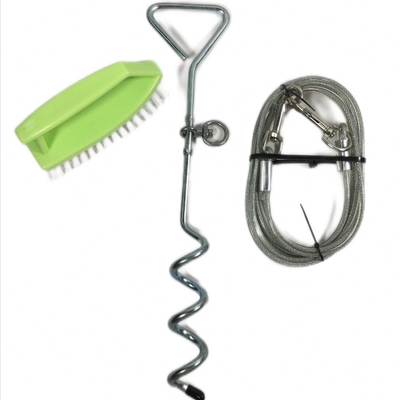 8mx40cm Outdoor Stainless Steel Spiral Dog Stake Ground Nail Pet Traction Rope Dog Chain Anchor