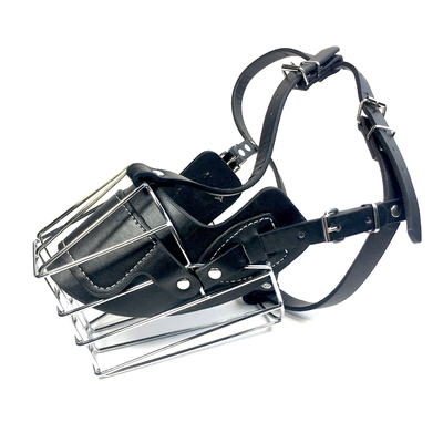 2023 Sustainable Dog Muzzle Metal Leather for Breathable Design