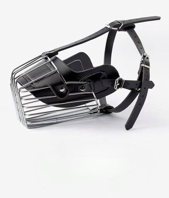 2023 Sustainable Dog Muzzle Metal Leather for Breathable Design