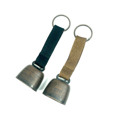 120mm*35mm Outdoor Camping Metal Cowbell with Handle and Braided Bells