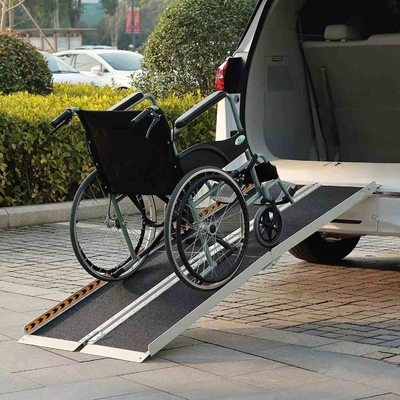 Contemporary Design Style Portable Folding Wheelchair Ramp with Aluminum Material
