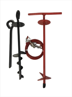 Upgrade Your Trampoline Swings Gazebo Tent with Folding Helix Stake Pile and Dog Tie