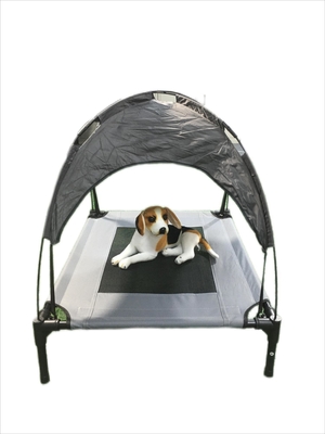 Removable Canopy Elevated Dog Cot Ideal Tent for Pet Camping and Travel Grey/Brown/Red