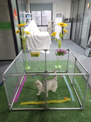 Aluminum Floding Pet Playpen Dog Exercise Fence 12 Panels Black 65 x 91 cm Pattern Solid