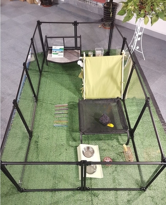 Transparent Large Space Pet Acrylic Dog Playpen with Button Closure and 12 Panels