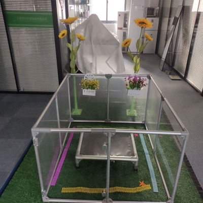 Indoor Folding Dog Playpen Transparent Acrylic Portable Pet Fence with Animal Pattern