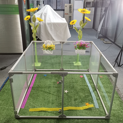 Button Closure Portable Pet Playpen for Indoor Semi-circle Design Transparent DIY 6/8/10/12 Pcs