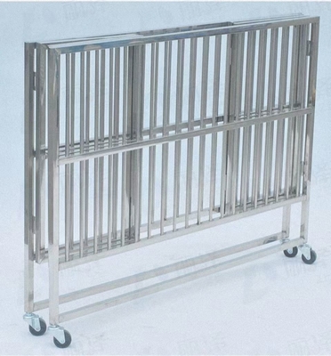 Large Foldable Stainless Steel Dog Cage with No Pattern and Push-up Closure