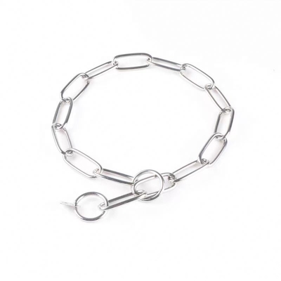 Pet Training Stainless Steel Dog Collar with Metal Pulling Rope and Bite-proof Chain