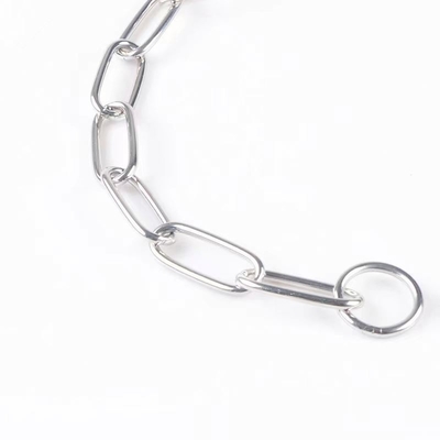 Pet Training Stainless Steel Dog Collar with Metal Pulling Rope and Bite-proof Chain