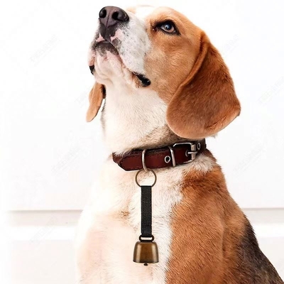 Handle Braid Bell Mini Pet Dog Charm Cow Bell for Hiking and Camping 120mm*35mm Brown