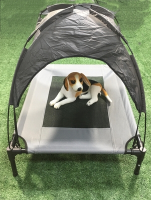 Indoor Outdoor Dog Bed with Cooling Elevated Air Cot and Removable Canopy Shade Tent