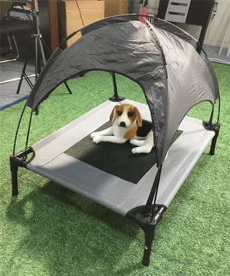 Indoor Outdoor Dog Bed with Cooling Elevated Air Cot and Removable Canopy Shade Tent