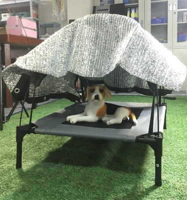 Indoor Outdoor Dog Bed with Cooling Elevated Air Cot and Removable Canopy Shade Tent