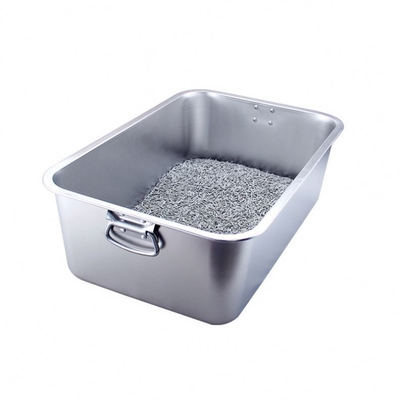45x30x10cm Size Washable Cat Toilet Box for Pet Cleaning Stainless Steel Material