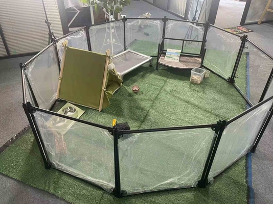 Button Closure 12 Panels Acrylic Dog Playpen for Easy Pet Training and Portability