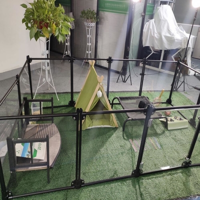 Button Closure 12 Panels Acrylic Dog Playpen for Easy Pet Training and Portability