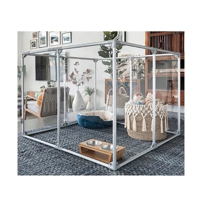Button Closure 12 Panels Acrylic Dog Playpen for Easy Pet Training and Portability