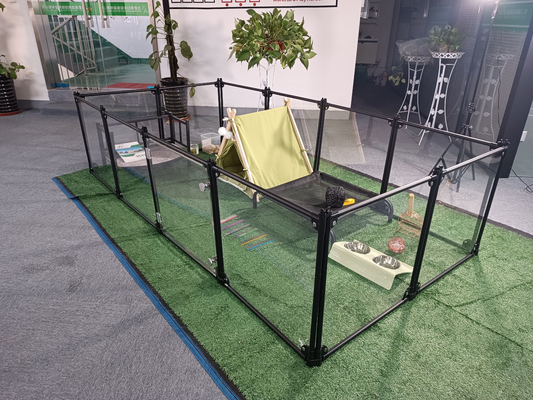 Custom Pattern Luxury Acrylic Aluminium Detachable Pet Playpen Cat Kennel House Dog Fence Pen