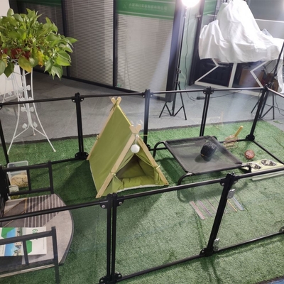 Custom Pattern Luxury Acrylic Aluminium Detachable Pet Playpen Cat Kennel House Dog Fence Pen