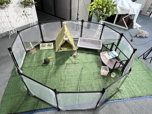 Custom Pattern Luxury Acrylic Aluminium Detachable Pet Playpen Cat Kennel House Dog Fence Pen