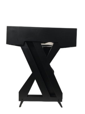 Black Pet Lift Table Stainless Steel Dog Bowl Drinking Table Adjustable Feeding Bowl 45*26*28cm