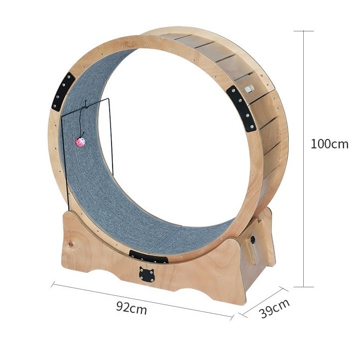 Cat Climbing Frame Fiberboard Cat Wheel Treadmill Silent Exercise Running Toy for Cats