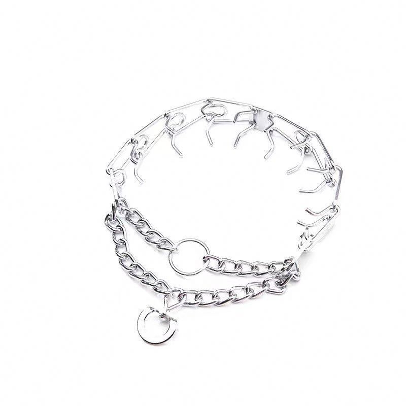Silver Dog Collar for Pet Training Aheasoun Prong Collar Choke Collar Pinch Collar