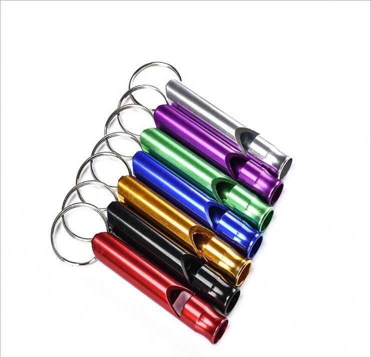Colorful Metal Emergency Whistle Keychain for Self Defense and Survival Activities