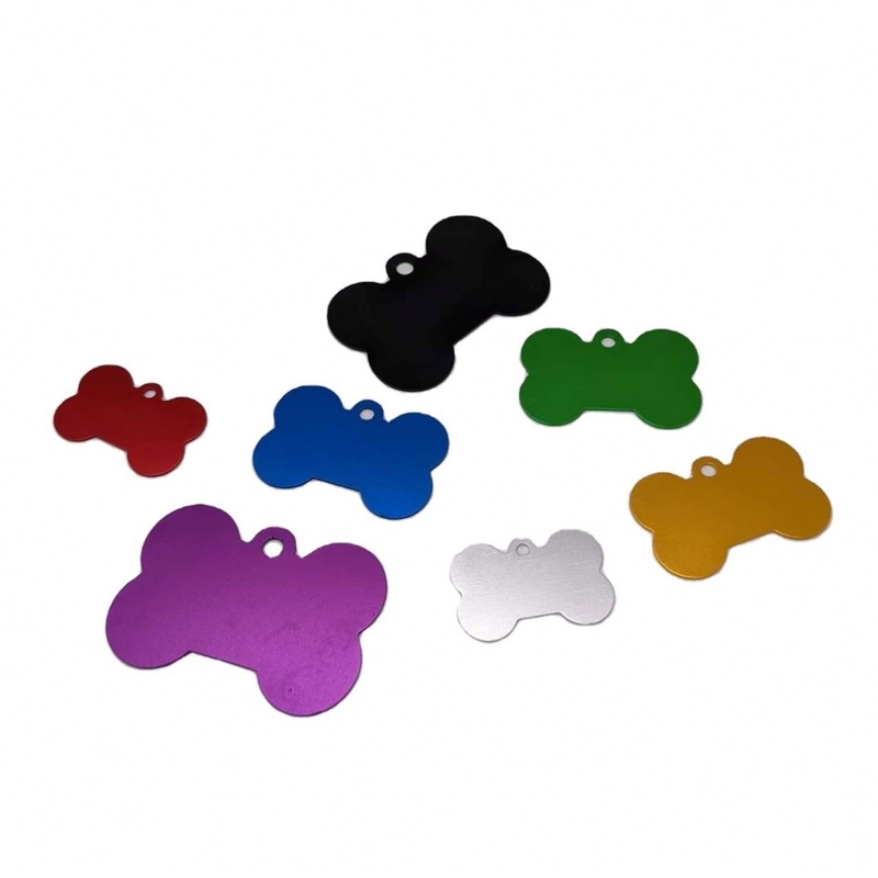 NO Custom Your Logo Bone Multi Color Aluminum DOG Name Tag Dog Tags Stainless Steel