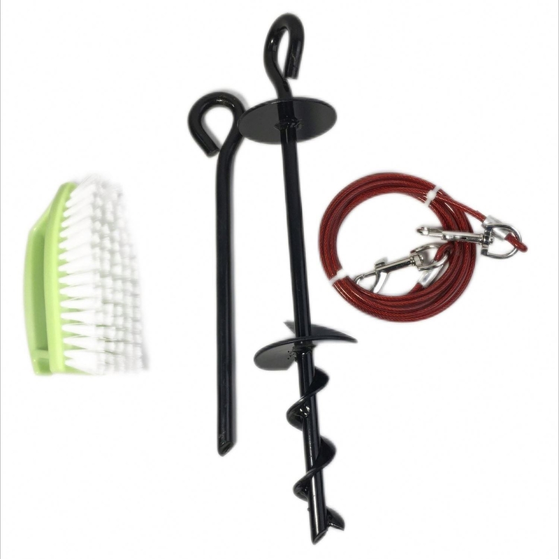 Upgrade Your Trampoline Swings Gazebo Tent with Folding Helix Stake Pile and Dog Tie