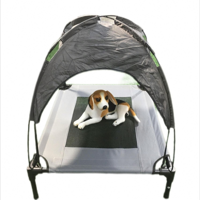 Removable Canopy Elevated Dog Cot Ideal Tent for Pet Camping and Travel Grey/Brown/Red