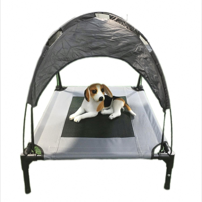 REPTILES Sunshade Pet Tent Elevated Bed for Outdoor Summer Camping and Alloy Frame