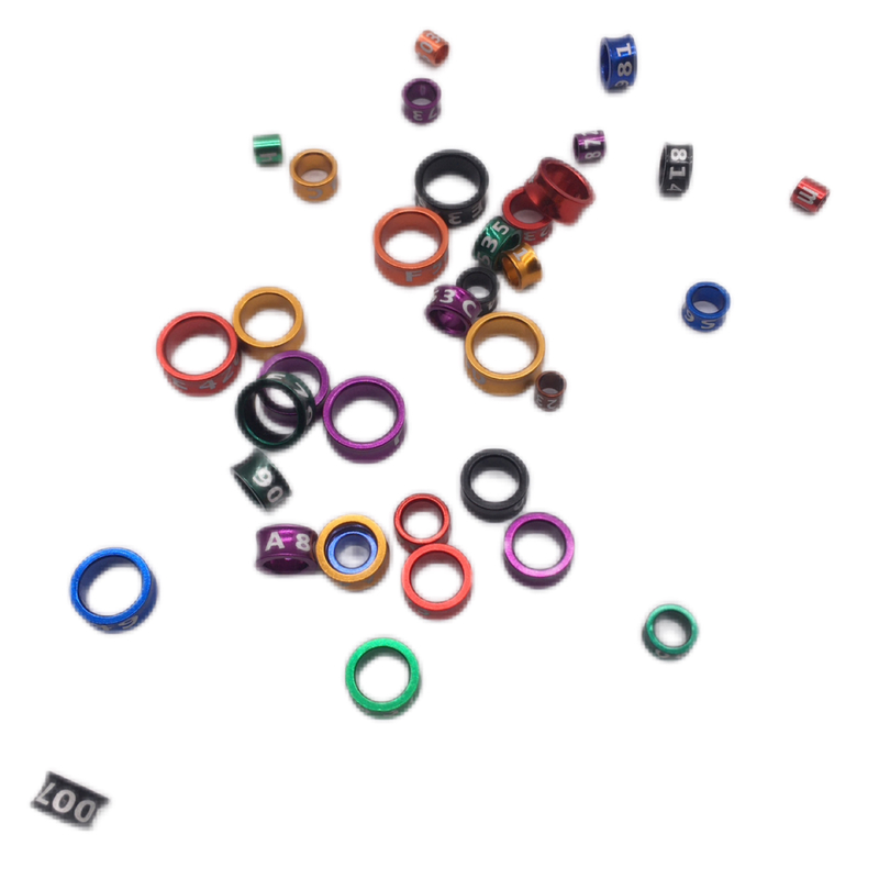 Multicolor Laser Carved Aluminum Alloy Bird Leg Ring for Avian Identification Markers