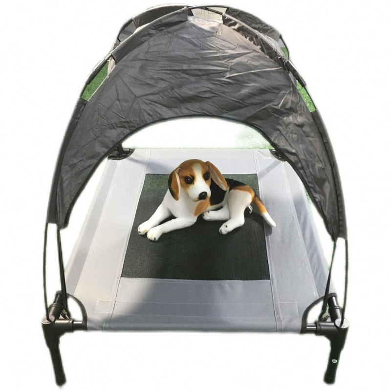 Indoor Outdoor Dog Bed with Cooling Elevated Air Cot and Removable Canopy Shade Tent