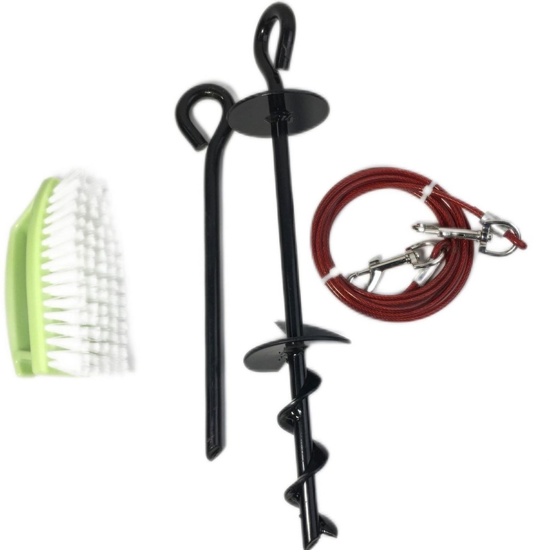 Steel Cables Stakes for Travel Outdoor Pet Outdoor Dog Stakes Camping Tent Ground Studs