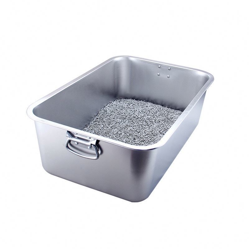 45x30x10cm Stainless Steel Cat Litter Basin Convenient Open Type for Stool Cleaning