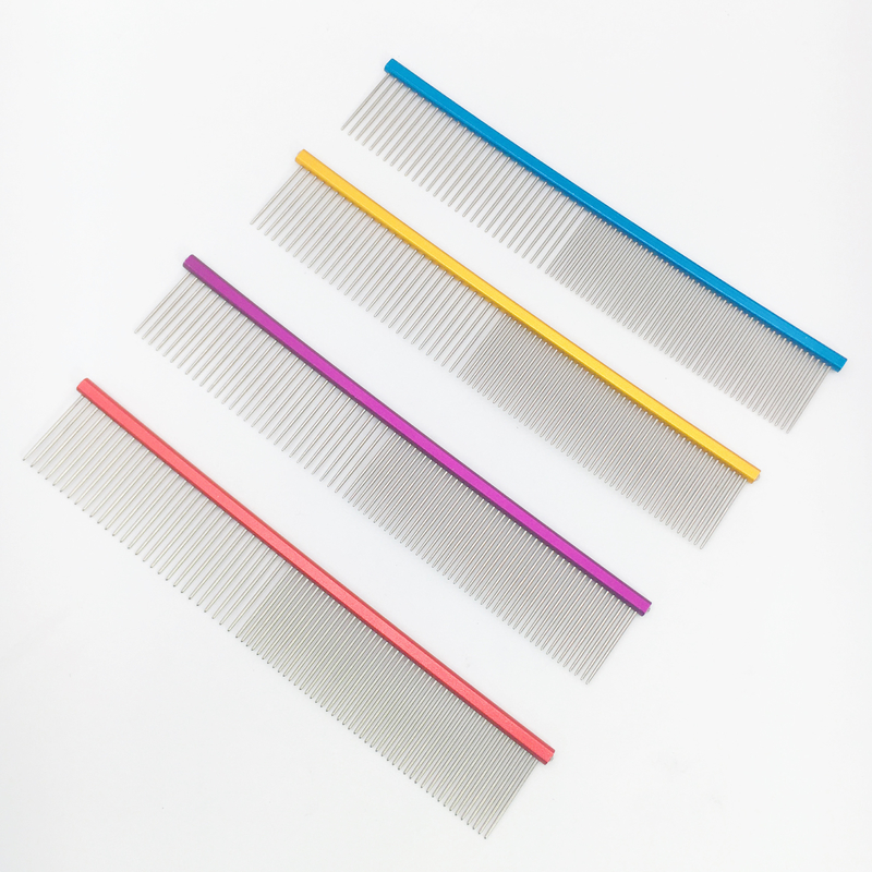 Customized Logo Stainless Steel Pet Open-Knot Comb 19cmx3.2cm for Pet Grooming Needs